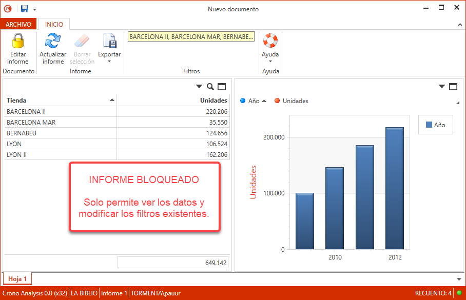 Bloquear informe
