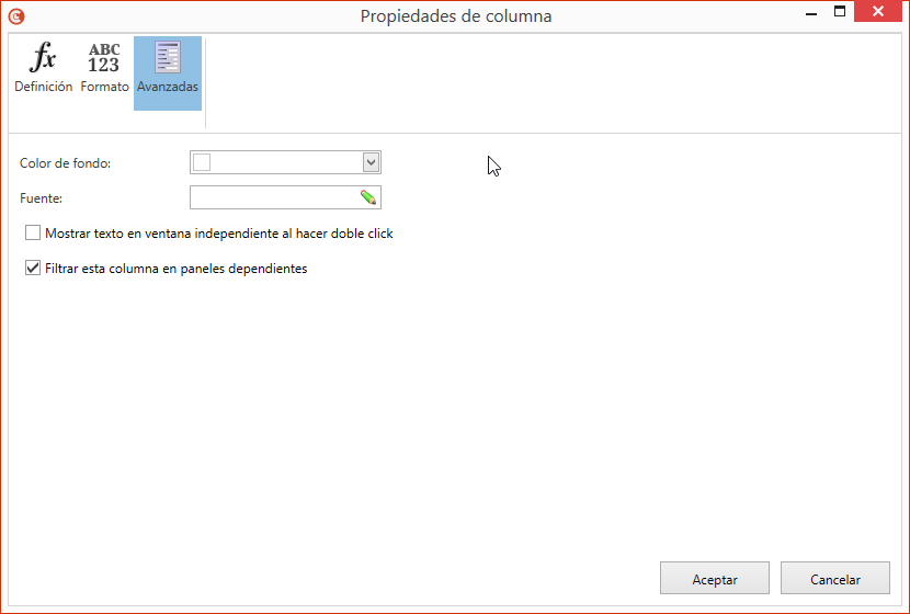 Propiedades de columna 3